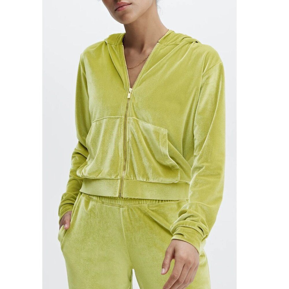 Fabletics Jacket 2X Donna Golden Leaf Velour Hoodie LIKE NEW